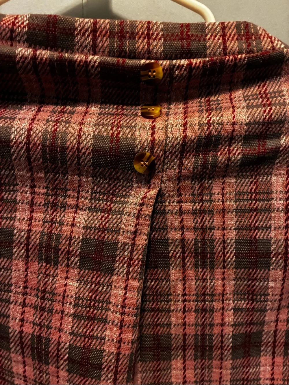 Beautees Pink and Black Plaid Pleated Skirt